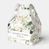 Bleke Roze Bloemen Huwelijksgunst Bedankdoosjes (Voorkant Zijde)