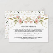 Bleke Roze Bloemen Wildflowers Wedding Enclosure Informatiekaartje (Voorkant / Achterkant)