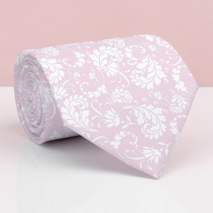Bleke Roze Bloemmotief Op Maat Gemaakte Das