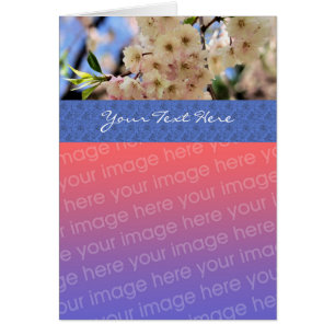 Bleke roze bloesems Floral fotokaart