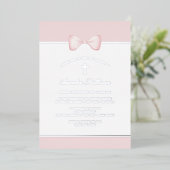 Bleke Roze Boog Doop Folie Uitnodiging (Staand Voorkant)