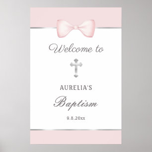 Bleke Roze Boog Doop Welkom Poster