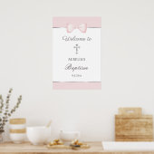 Bleke Roze Boog Doop Welkom Poster (Keuken)