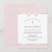 Bleke Roze Boog Doopuitnodiging Kaart (Voorkant / Achterkant)