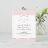 Bleke Roze Boog Doopuitnodiging Kaart (Staand voorkant)