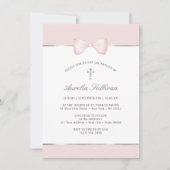 Bleke Roze Boog Doopuitnodiging Kaart (Voorkant)