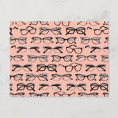 Bleke roze bril, eigeel, eierkleding briefkaart (Voorkant)