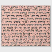 Bleke roze bril, eigeel, eierkleding cadeaupapier (Vlak)