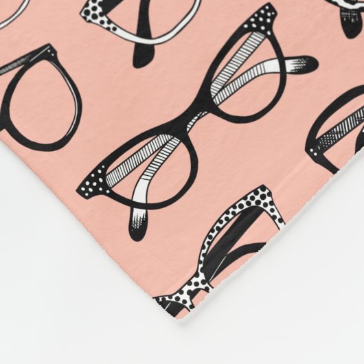 Bleke roze bril, eigeel, eierkleding fleece deken (Hoek)