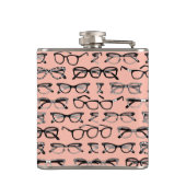 Bleke roze bril, eigeel, eierkleding heupfles (Achterkant)