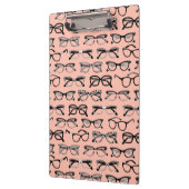 Bleke roze bril, eigeel, eierkleding klembord (Links)