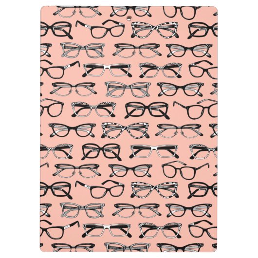 Bleke roze bril, eigeel, eierkleding klembord (Achterkant)