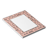 Bleke roze bril, eigeel, eierkleding notitieblok (Schuin)