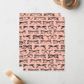 Bleke roze bril, eigeel, eierkleding notitiekaartje (Voorkant / Achterkant in situ)