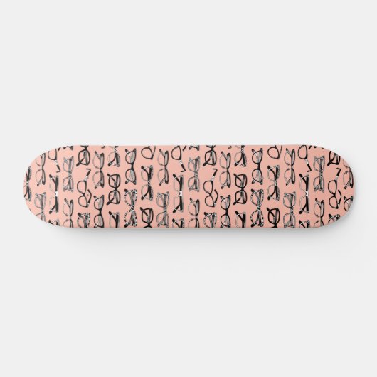 Bleke roze bril, eigeel, eierkleding persoonlijk skateboard (Horizontaal)