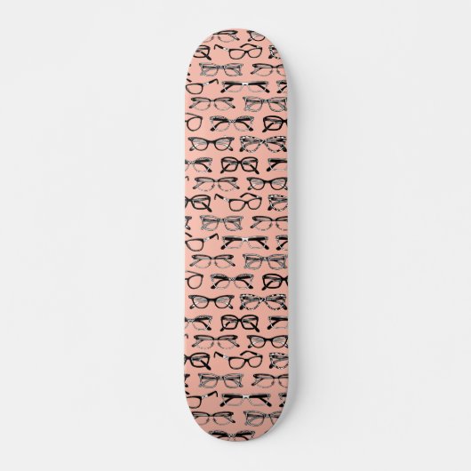 Bleke roze bril, eigeel, eierkleding persoonlijk skateboard (Voorkant)