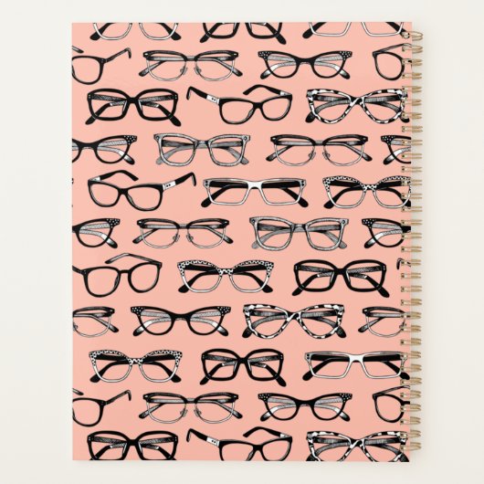 Bleke roze bril, eigeel, eierkleding planner (Achterkant)