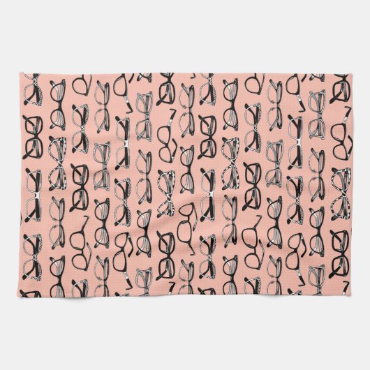 Bleke roze bril, eigeel, eierkleding theedoek (Horizontaal)