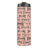 Bleke roze bril, eigeel, eierkleding thermosbeker (Voorkant)