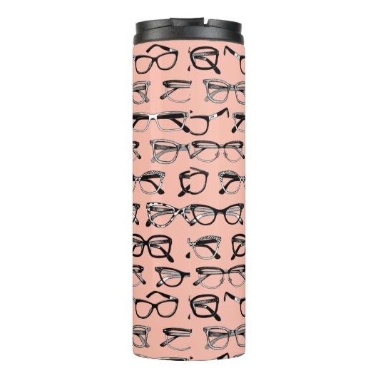 Bleke roze bril, eigeel, eierkleding thermosbeker (Achterkant)