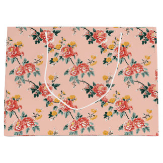Bleke Roze Chinoiserie Floral Groot Cadeauzakje