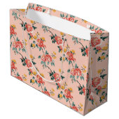 Bleke Roze Chinoiserie Floral Groot Cadeauzakje (Achterkant Gekanteld)