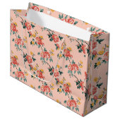 Bleke Roze Chinoiserie Floral Groot Cadeauzakje (Voorkant Gekanteld)