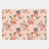 Bleke Roze Chinoiserie Floral Inpakpapier Vel (Voorkant 2)