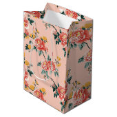 Bleke Roze Chinoiserie Floral Medium Cadeauzakje (Voorkant Gekanteld)