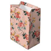 Bleke Roze Chinoiserie Floral Medium Cadeauzakje (Achterkant Gekanteld)