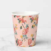 Bleke Roze Chinoiserie Floral Papieren Bekers (Links)