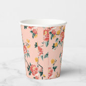 Bleke Roze Chinoiserie Floral Papieren Bekers (Rechts)