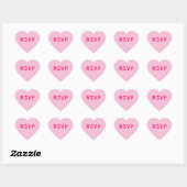 Bleke Roze Conversation Heart RSVP Hart Sticker (Vel)