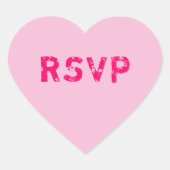 Bleke Roze Conversation Heart RSVP Hart Sticker (Voorkant)
