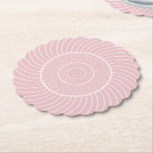 Bleke roze crème spirale slak fibonacci sequentie kartonnen onderzetters (Gekanteld)
