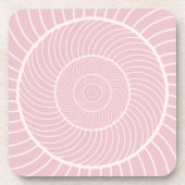 Bleke roze crème spirale slakkenfibonacci sequenti bier onderzetter (Voorkant)