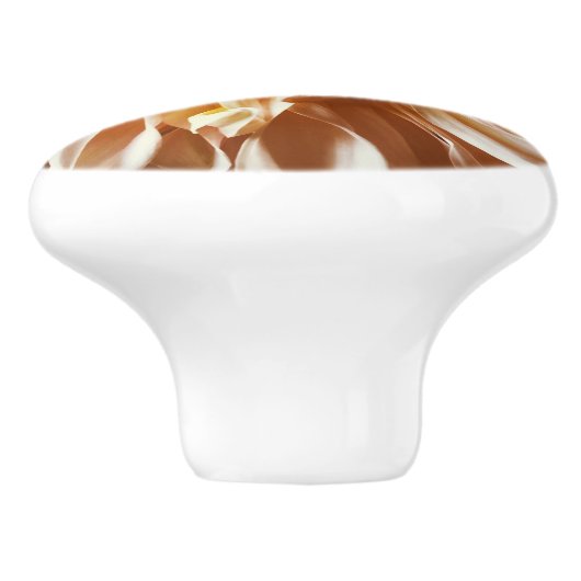 Bleke roze dahlia keramische knop (Zijkant)