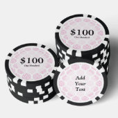 Bleke roze damast poker chips (Opstapeling)
