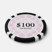 Bleke roze damast poker chips (Enkel)