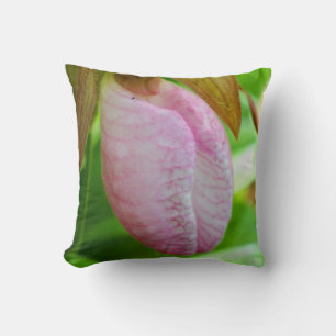 Bleke roze dame Slipper Orchid Sluiten Kussen