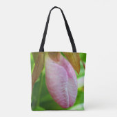 Bleke roze dame Slipper Orchid Sluiten Tote Bag (Achterkant)