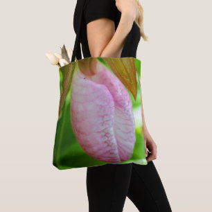 Bleke roze dame Slipper Orchid Sluiten Tote Bag