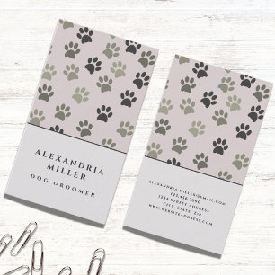 Bleke roze dog schilderafdrukken   Dog Grooming Visitekaartje