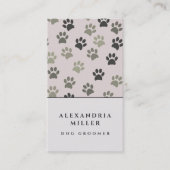 Bleke roze dog schilderafdrukken | Dog Grooming Visitekaartje (Voorkant)