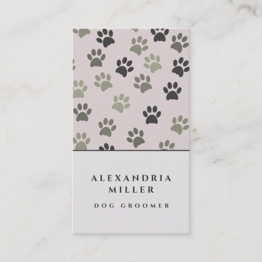 Bleke roze dog schilderafdrukken | Dog Grooming Visitekaartje (Voorkant)
