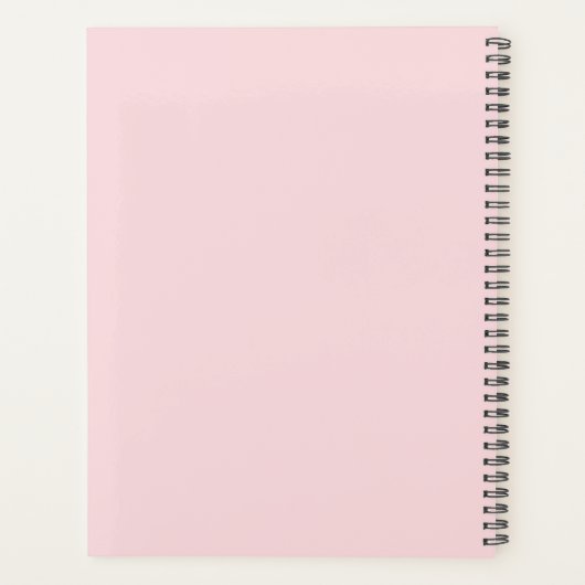 Bleke roze elegante aangepaste planner (Achterkant)