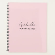 Bleke roze elegante aangepaste planner
