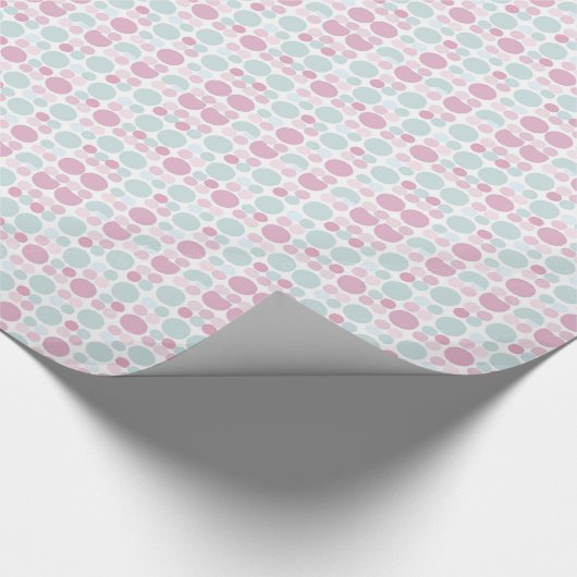 Bleke roze en blauwe Stippen Patroon Verpakkingspa Cadeaupapier (Hoek)