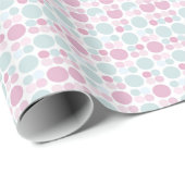Bleke roze en blauwe Stippen Patroon Verpakkingspa Cadeaupapier (Rol Hoek)