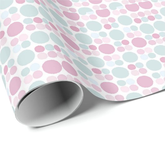 Bleke roze en blauwe Stippen Patroon Verpakkingspa Cadeaupapier (Rol Hoek)